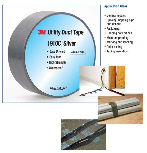 3M Utility Duct Tape - 48 mm X 10 Meter Silver