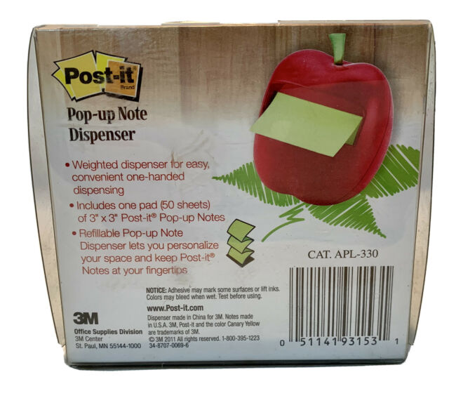 3M Post-it® Pop-up Notes Apple Dispenser